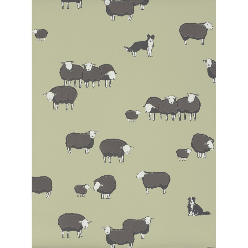 Little Greene Nip & Lassie wallpaper in Kitchen Green