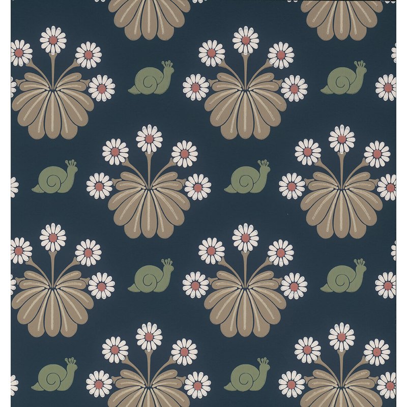 Little Greene Burges Snail wallpaper in Dark Blue