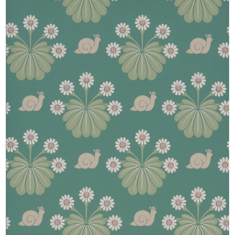 Little Greene Burges Snail wallpaper in Ocean