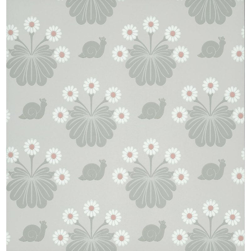 Little Greene Burges Snail wallpaper in Silver