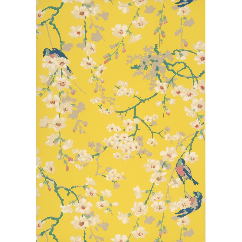Little Greene Massingberd Blossom wallpaper in Yellow