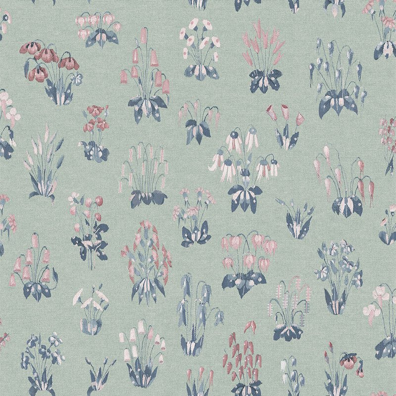 Little Greene Millefleur wallpaper in Chambray