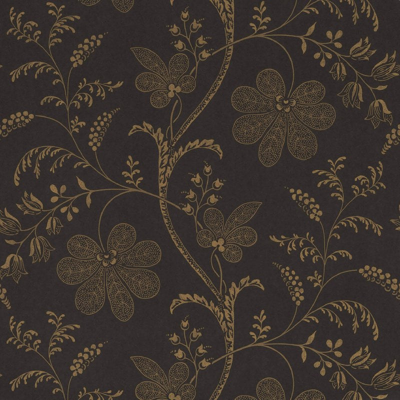 Little Greene Bedford Square wallpaper in Ebony Gold