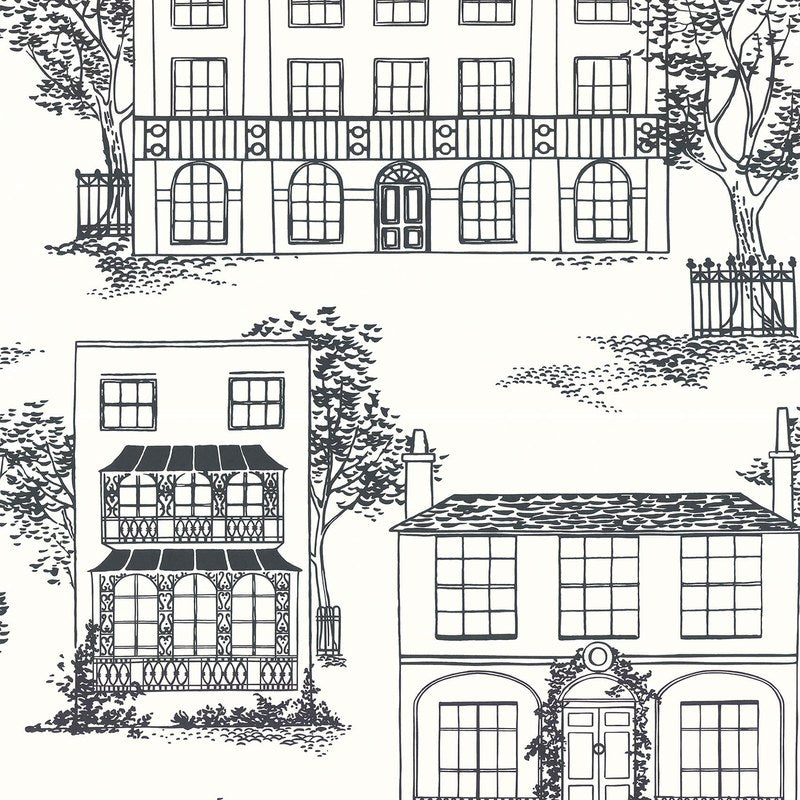 Little Greene Hampstead wallpaper in Ink
