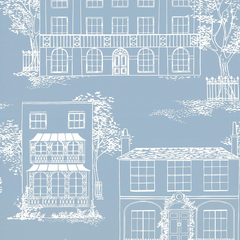 Little Greene Hampstead wallpaper in James Blue