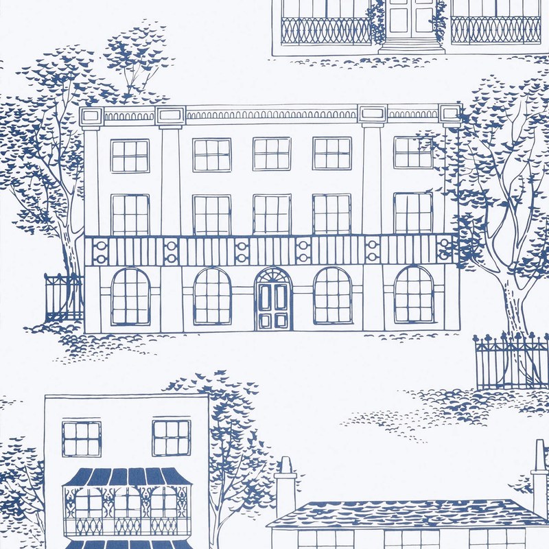 Little Greene Hampstead wallpaper in Mid Blue