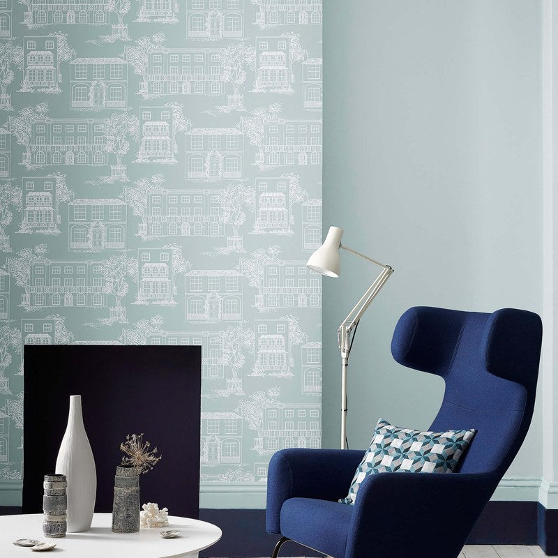 Little Greene Hampstead wallpaper in Penumbra — room view