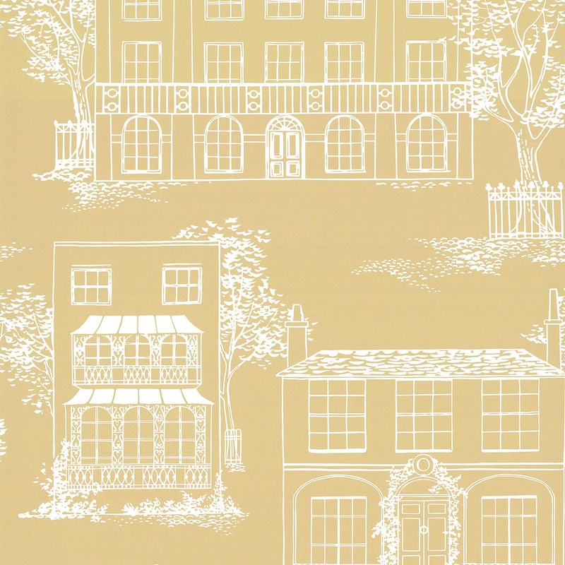 Little Greene Hampstead wallpaper in Yellow Apple