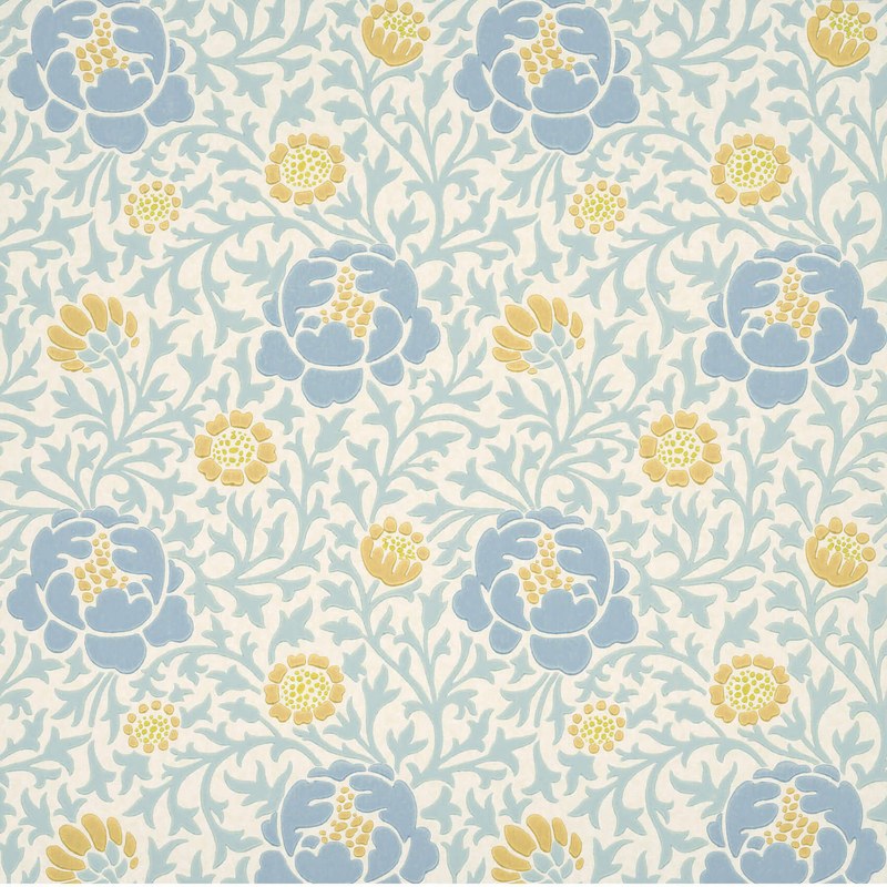 Little Greene Lansdowne Walk wallpaper in Marigold