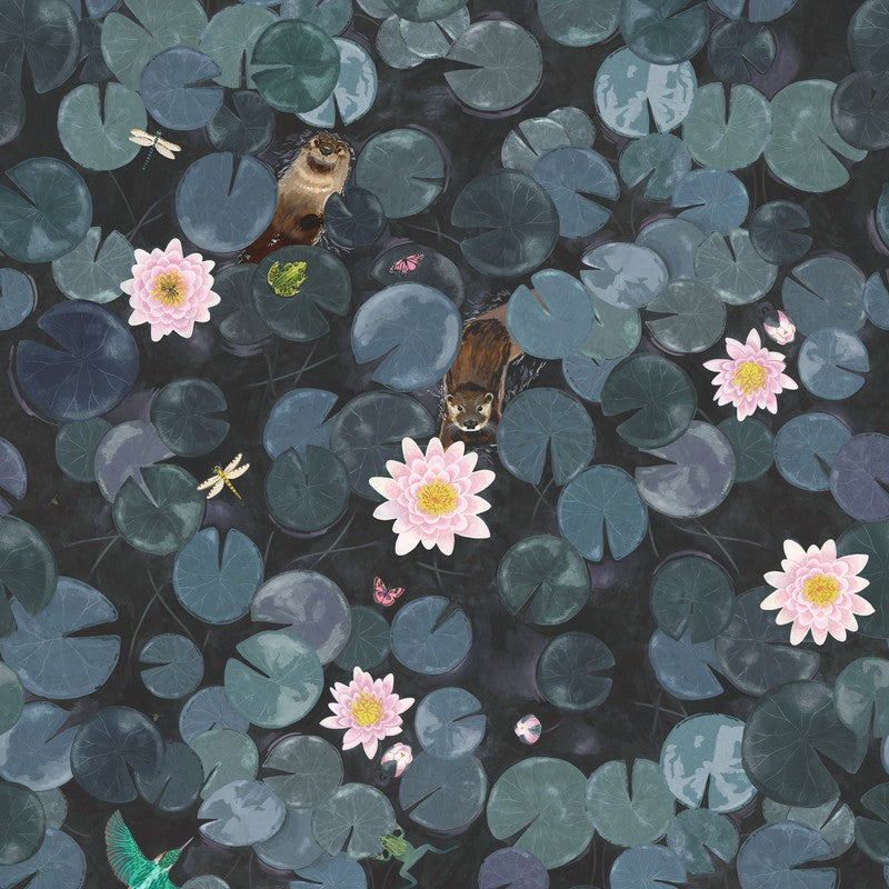 Little Greene Lily Pads wallpaper in Hicks’ Blue