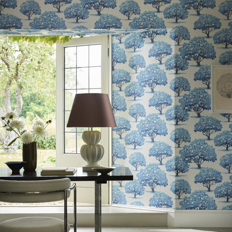 Little Greene Magnolia Blossom wallpaper in Tivoli — full room