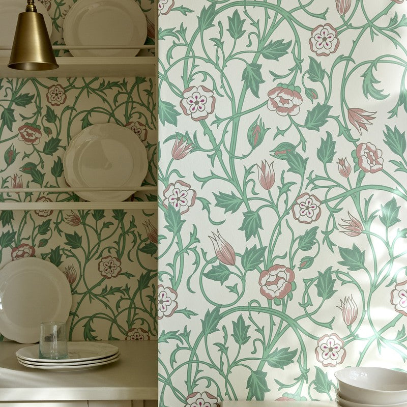 Little Greene May’s Tulip wallpaper in Linen Wash — detail
