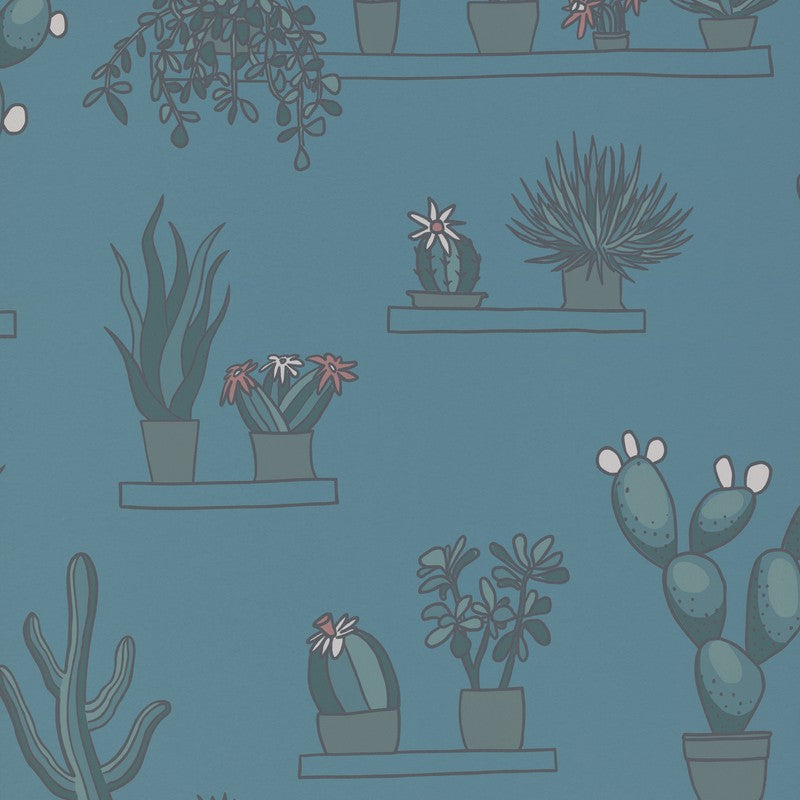 Little Greene Mr Straw’s Greenhouse wallpaper in Air Force Blue