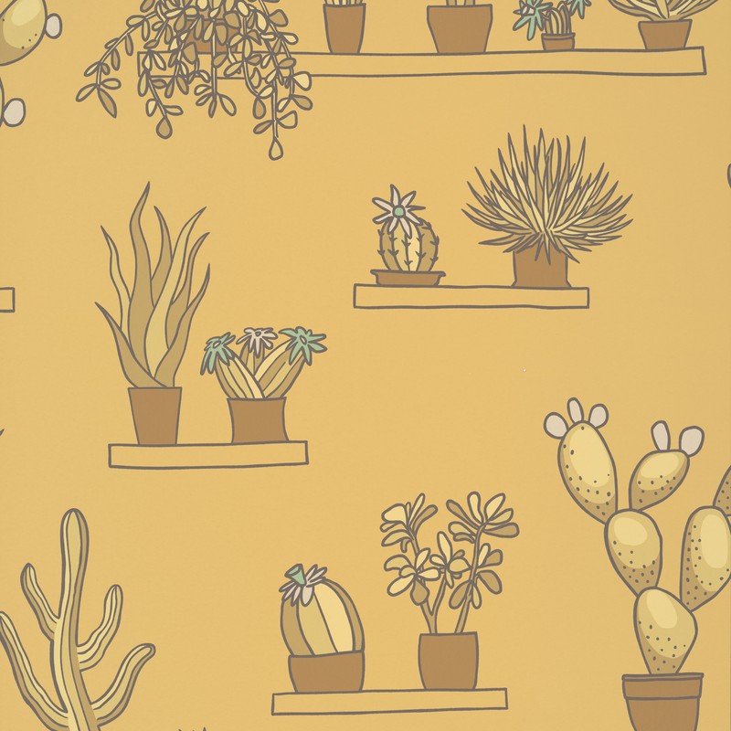 Little Greene Mr Straw’s Greenhouse wallpaper in Light Gold