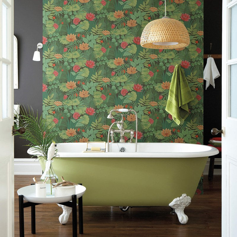 Little Greene Reverie wallpaper in Jungle — room view