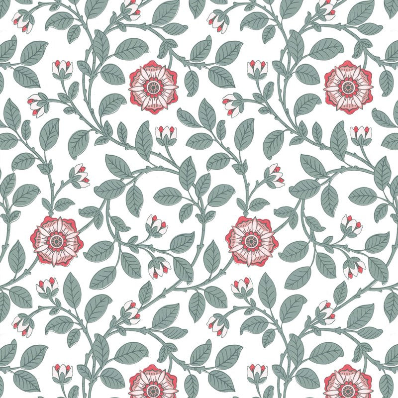 Little Greene Richmond Green wallpaper in Dorcas