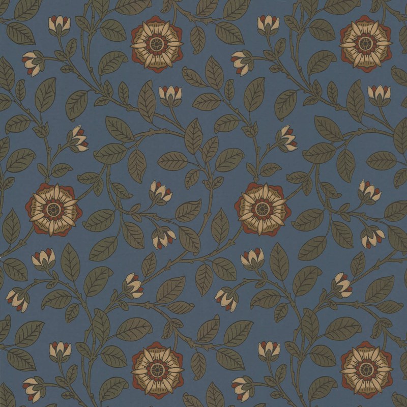 Little Greene Richmond Green wallpaper in Revival Blue