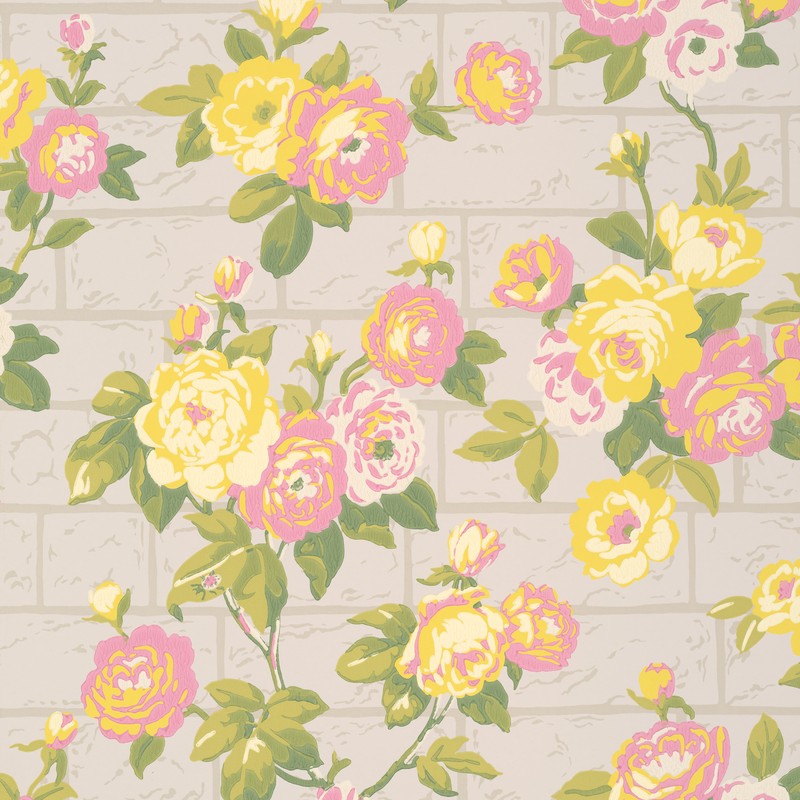 Little Greene Rose Garden wallpaper in Portland Stone