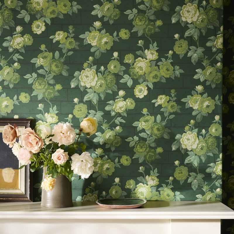 Little Greene Rose Garden wallpaper in Puck — detail