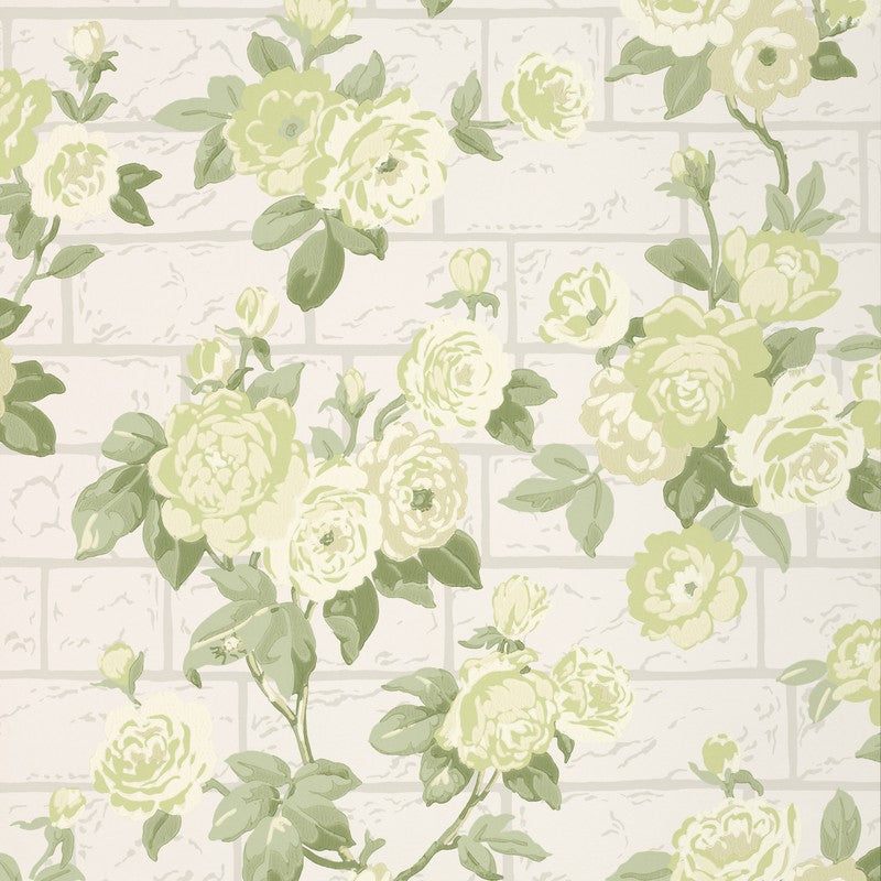 Little Greene Rose Garden wallpaper in Slaked Lime