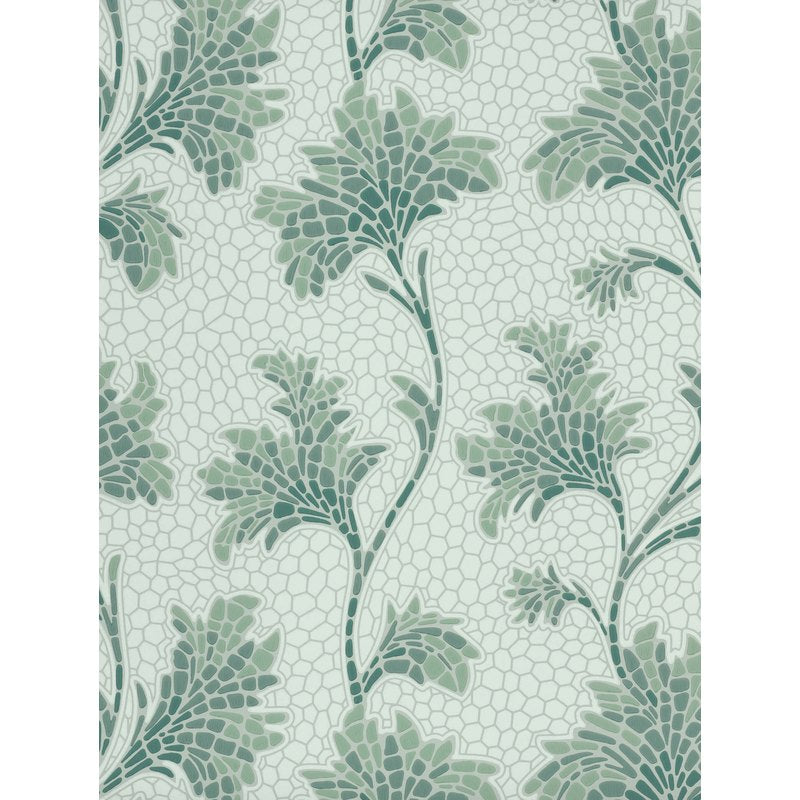 Little Greene Mosaic Trail wallpaper in Aquamarine