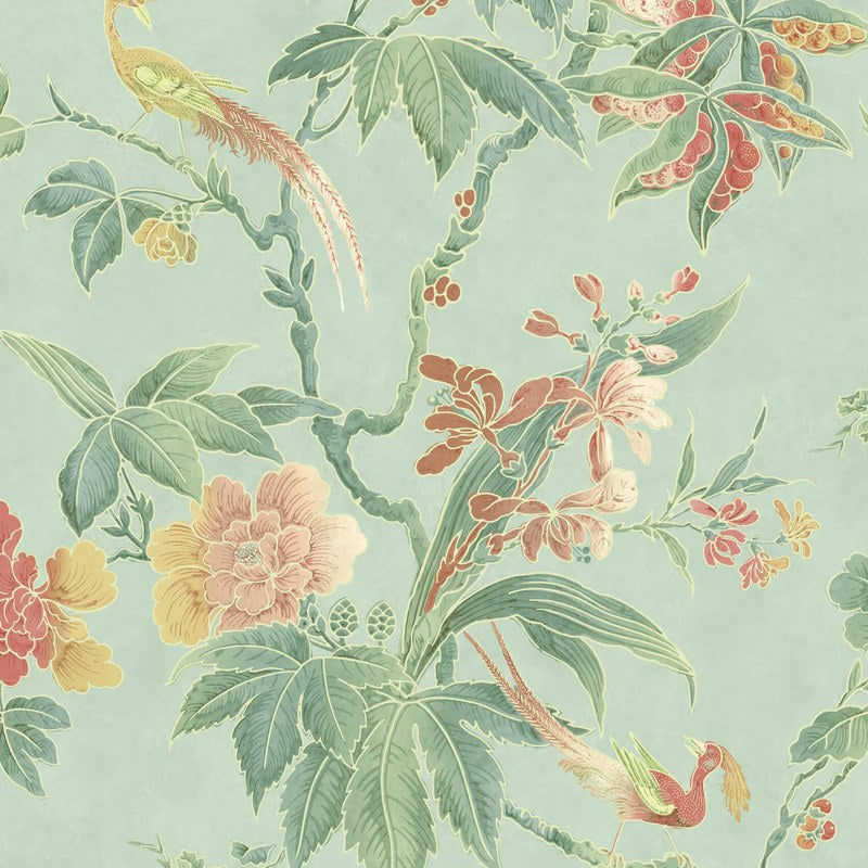 Little Greene Paradise wallpaper in Aquamarine