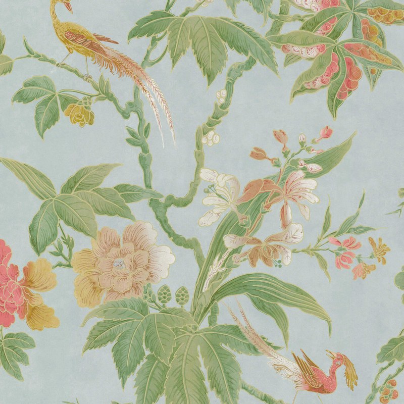 Little Greene Paradise wallpaper in Blue