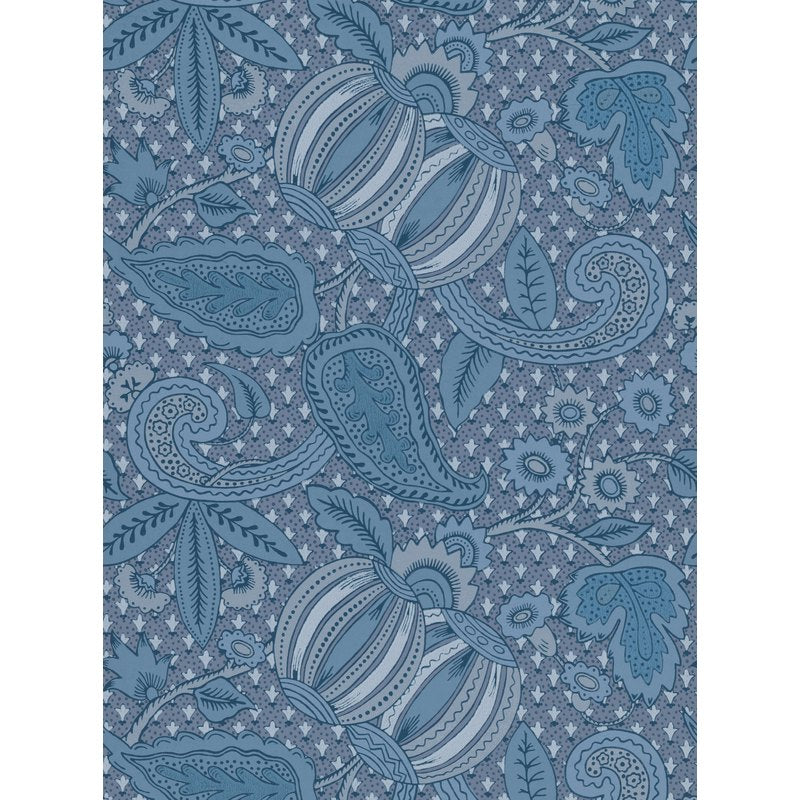 Little Greene Pomegranate wallpaper in Blue Scale
