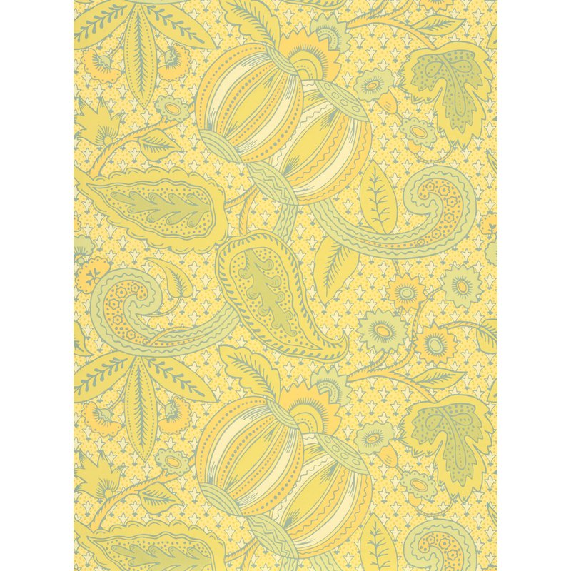 Little Greene Pomegranate wallpaper in Citron