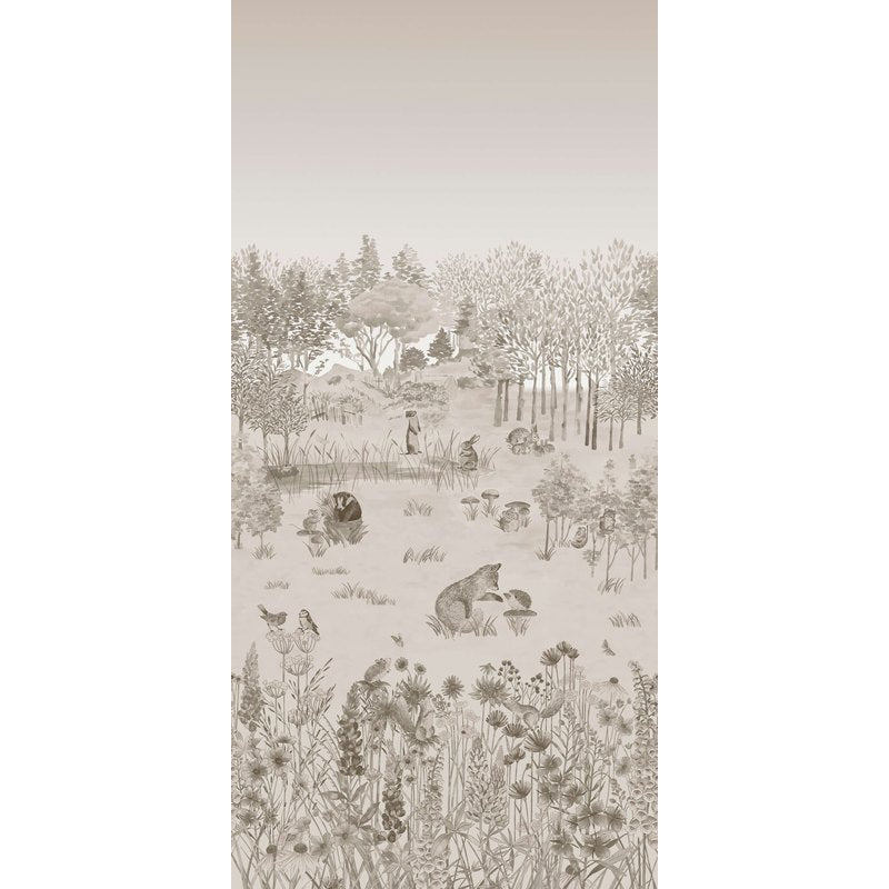 Little Greene Potter's Woodland wallpaper in Stone