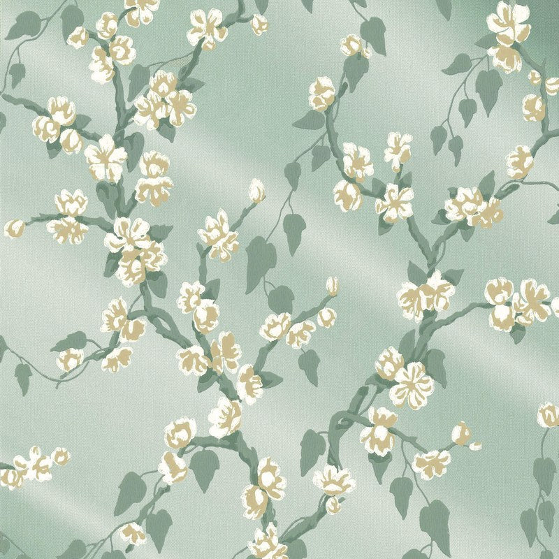 Little Greene Sakura wallpaper in Aqua Lustre