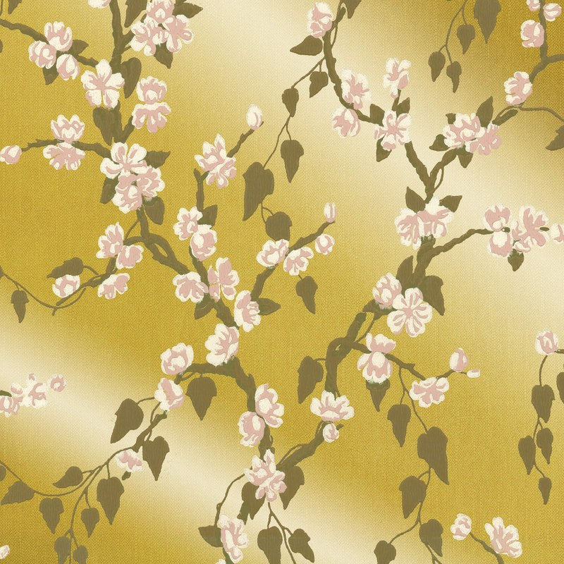 Little Greene Sakura wallpaper in Yellow Lustre
