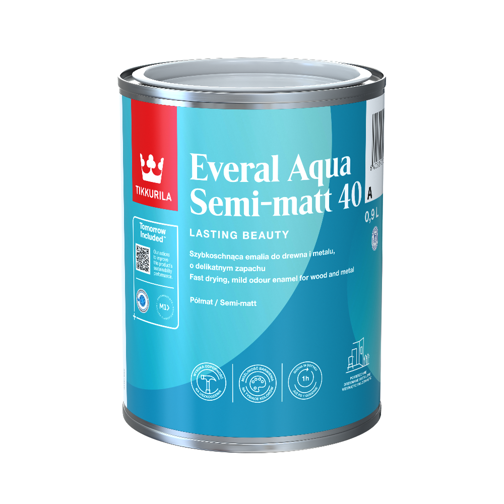 Tikkurila Everal Aqua Semi Matt [40] - TINTED Colour