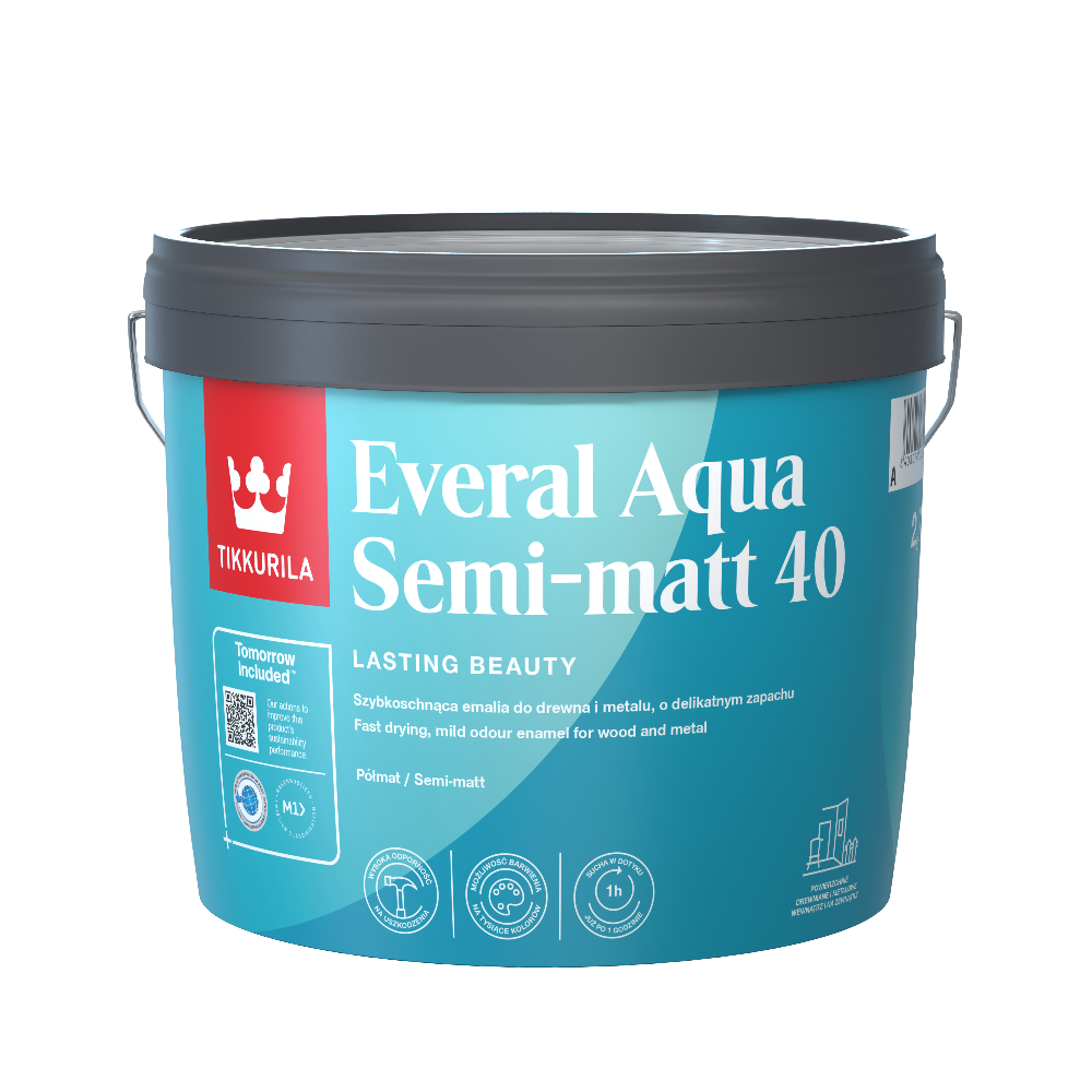 Tikkurila Everal Aqua Semi Matt [40] - TINTED Colour