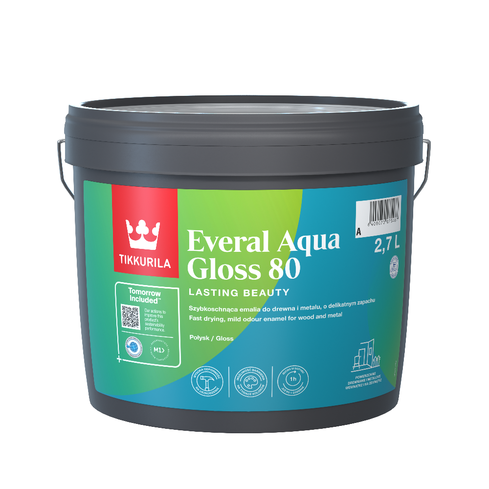 Tikkurila Everal Aqua Gloss [80] - TINTED Colour