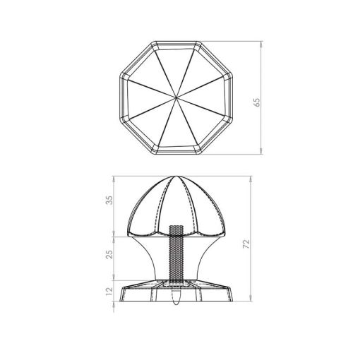 Centre Door Knob 65mm JV49PC Polished Chrome