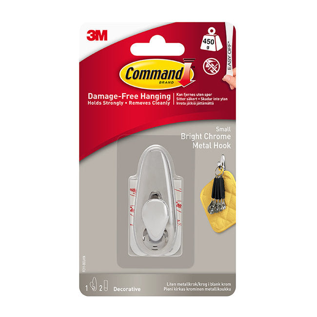 Command Metal Hook Bright Chrome Finish
