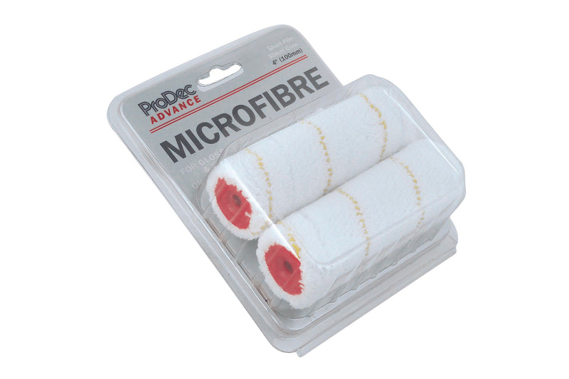 Short Pile Microfibre Roller  4"/100mm 2pk