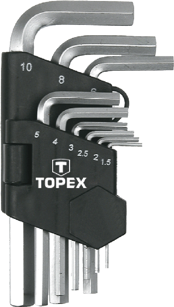 Topex 35D955 Hex-key set 9pcs, 1.5-10mm CV