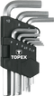 Topex 35D955 Hex-key set 9pcs, 1.5-10mm CV