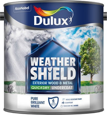 Dulux Weathershield Quick Dry Undercoat Paint Brilliant White – Decor Express Clapham & Richmond London.