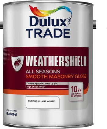 Dulux Weathershield All Seasons Gloss Pure Brilliant White 5L