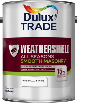 Dulux Trade Weathershield All Seasons Pure Brilliant White 5L
