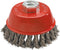 Bowl cup brush, twisted stainless steel wire 0.5 mm