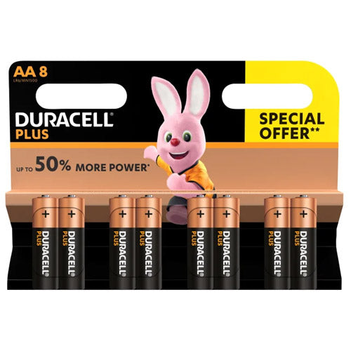 Duracell Plus Power Batteries AA Pack Of 8