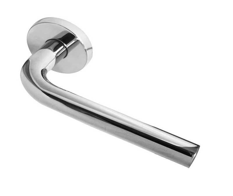 Radium Door Handle on Rose Grade Polished Stainless Steel JPS304