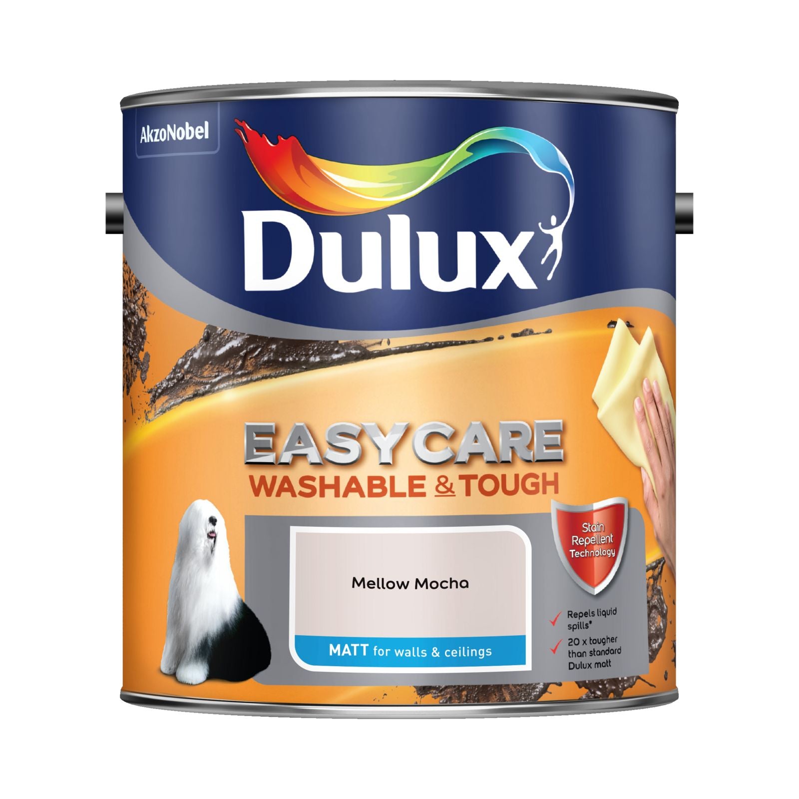 Dulux Easycare Mellow Mocha Matt Paint 2.5L – available at Decor Express London.