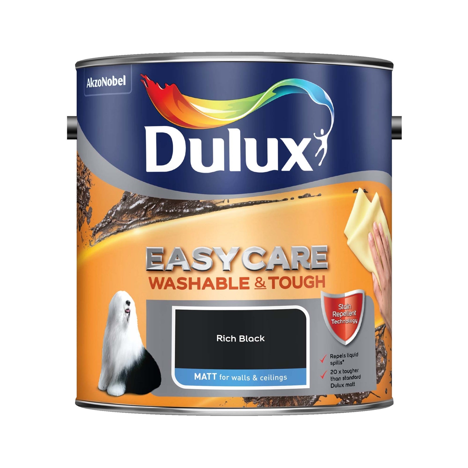 Dulux Easycare Rich Black Tough Matt Paint 2.5L – Decor Express Clapham & Richmond London.