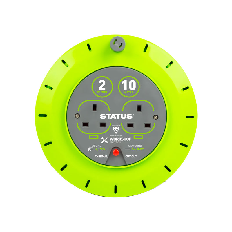 Status Cable Reel 2 Socket 10M