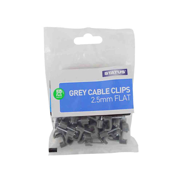 Cable Clips Flat Grey